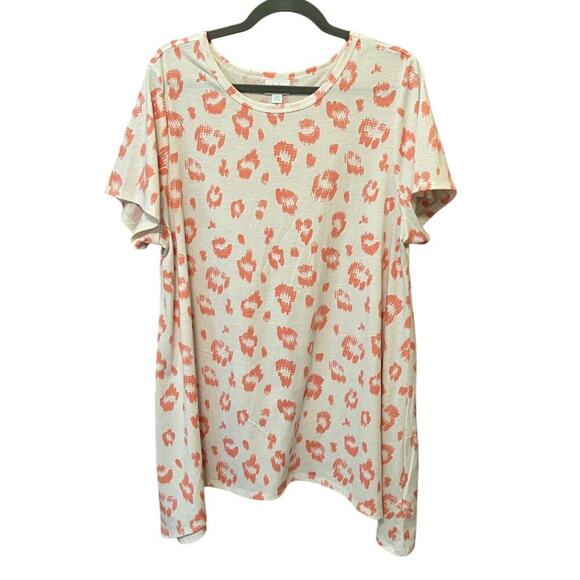 LuLaRoe Tops - Lularoe Melissa Tunic White & Pink Size 2XL